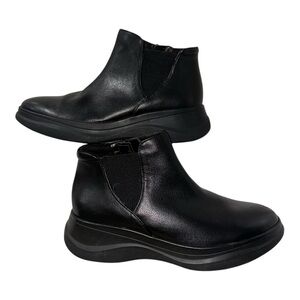 NATURALIZER Womens Black 1" Platform Genn-swerve Round Toe Wedge Booties 6M/EU36